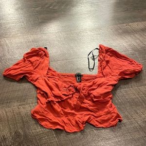 puff sleeve cropped top